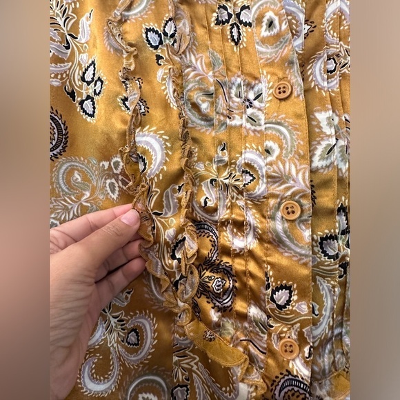 Dorothée Bis Women’s Paisley Print Ruffle Blouse Size L - Picture 6 of 12
